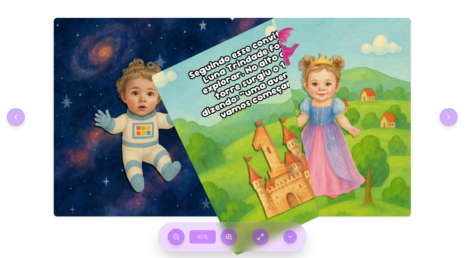 Exemplo de página de livro personalizado infantil